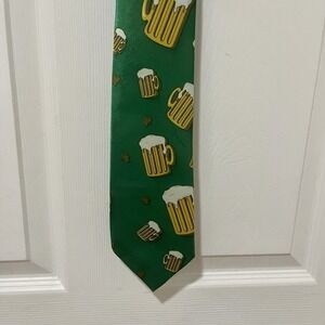 ShamRockin St. Patrick's Day Necktie Green Beer Mug‎ Novelty Tie Funny NWT